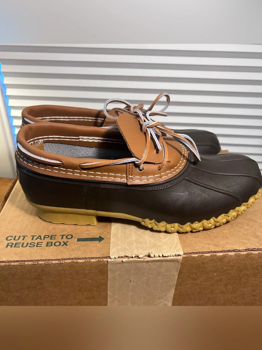 NEW LL Bean Men's Bean Boots, Rubber Mocs, Waterproof, Leather Upper, Size 8 M